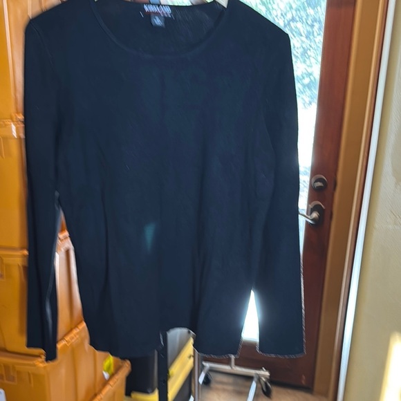 Kirkland Signature Ladies’ Crewneck Sweater Rib Knit Black Size XL - Picture 4 of 8